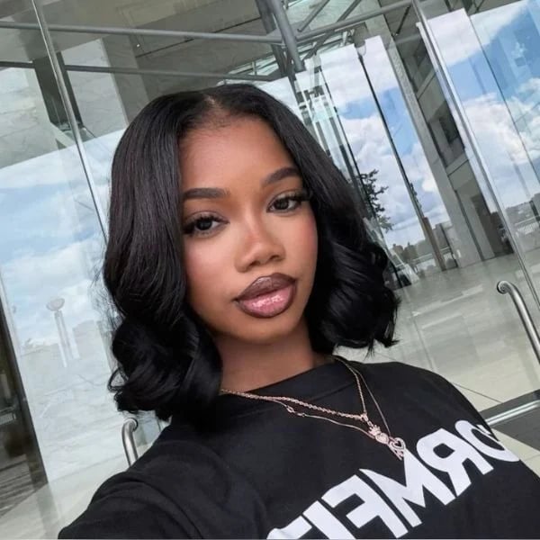 Glossy Chin Bob With Soft Waves — Silk Press Ideas