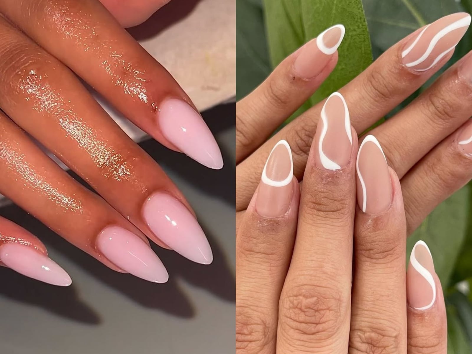 Pale Pink Almond Nails With French Tips Pale Pink Almond Nails With French Tips — Simple Almond Nails