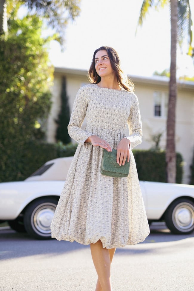 Cream A-Line Dress with Bubble Hem Cream A-Line Dress with Bubble Hem — Simple Church Dresses