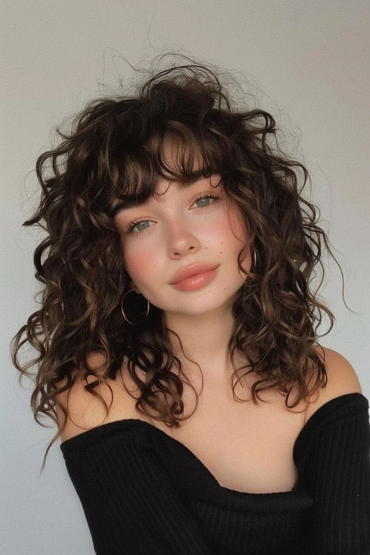 13 Medium Curly Haircuts With Bangs for Every Curl Type — Haiirology