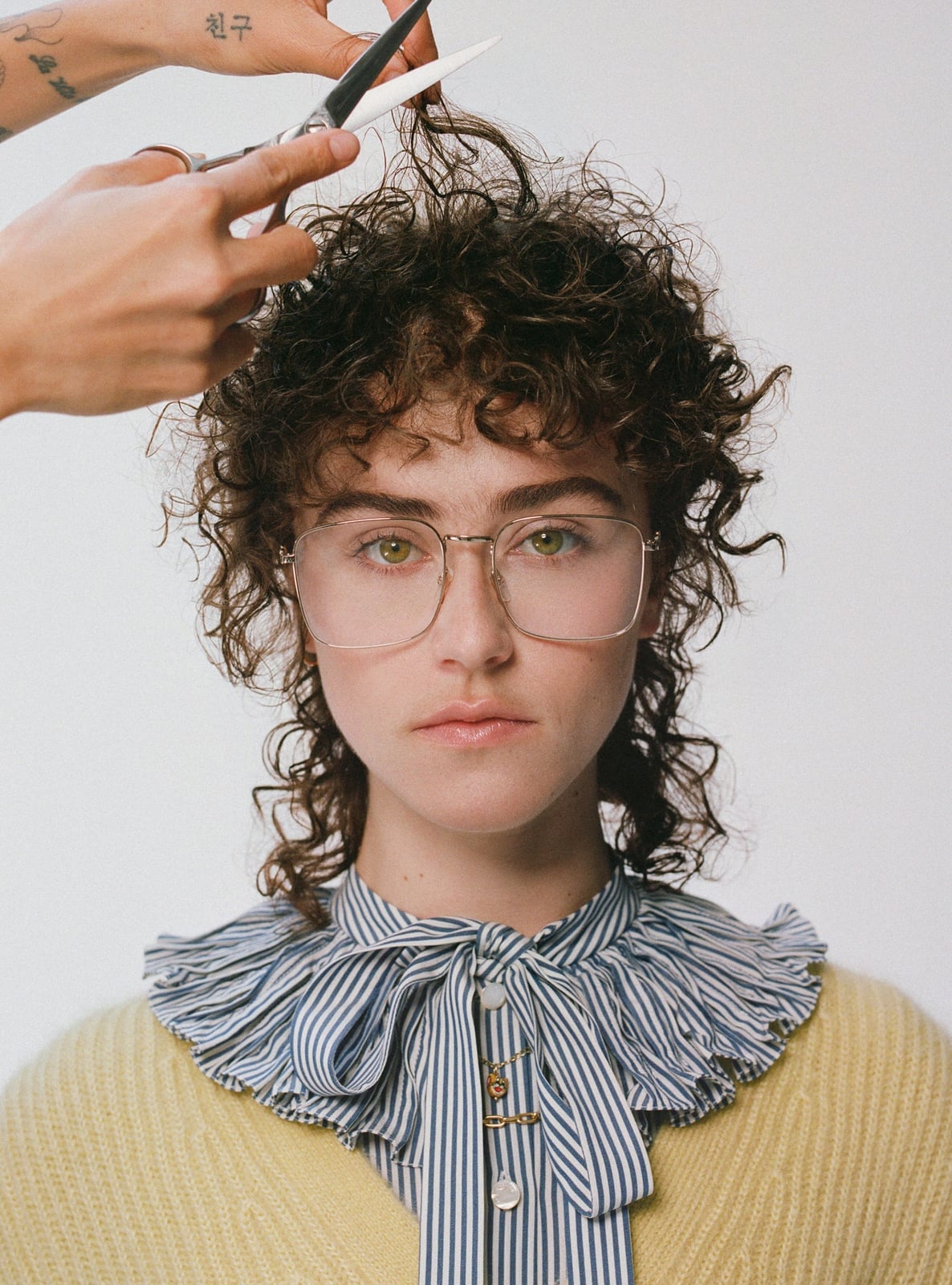 Collarbone Layers With Glossy Curls and Air Dried Collarbone Layers With Glossy Curls and Air Dried — Simple Curly Bangs