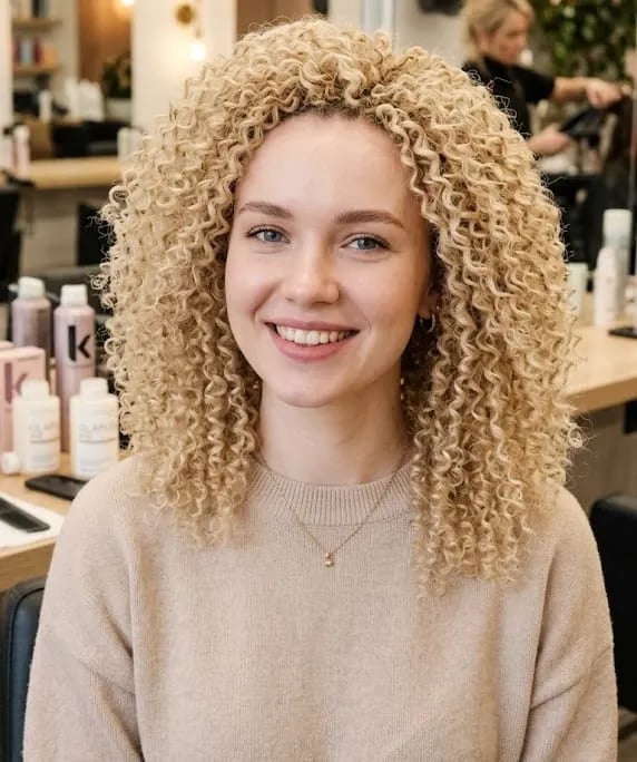 Collarbone Layers With Ash Blonde Tone Collarbone Layers With Ash Blonde Tone — Simple Curly Hair Cuts