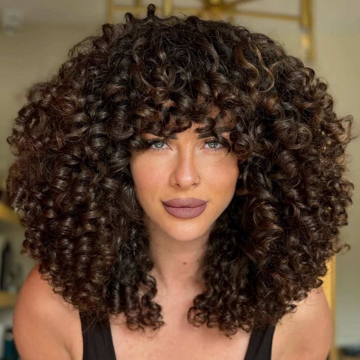 Collarbone Cut With Curtain Bangs Collarbone Cut With Curtain Bangs — Simple Curly Hair Cuts