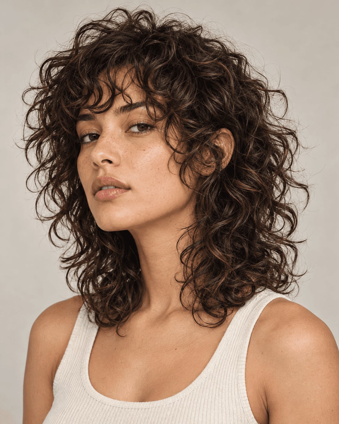 Collarbone Length Thick Curly Shag — Simple Curly Shag