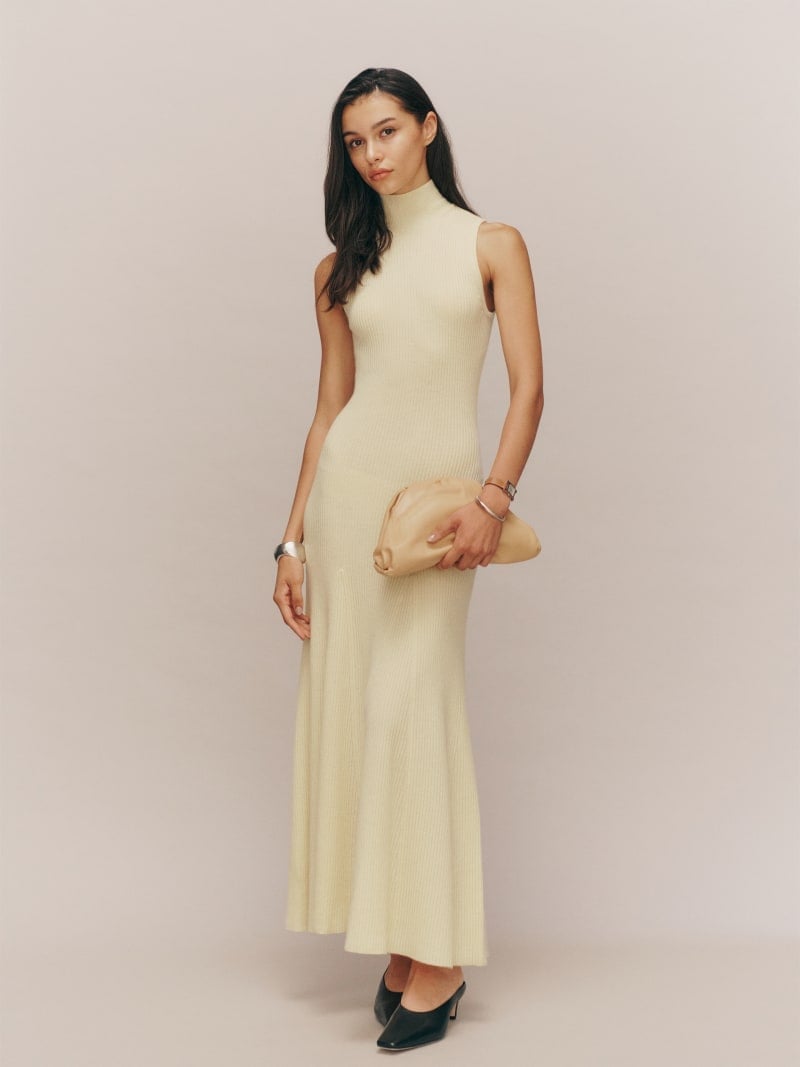 Pale Yellow Ribbed Knit Maxi Dress Evening Elegance Pale Yellow Ribbed Knit Maxi Dress Evening Elegance — Simple Dresses to Wear