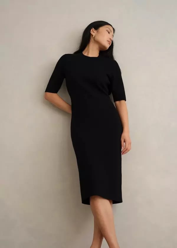 Simple Black Short Sleeve Knit Pencil Dress Simple Black Short Sleeve Knit Pencil Dress — Simple Dresses to Wear