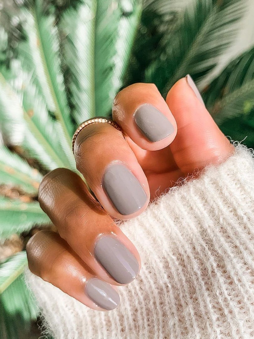 Taupe Grey Short Oval Gel Nails Taupe Grey Short Oval Gel Nails — Simple Gel Nails Colors