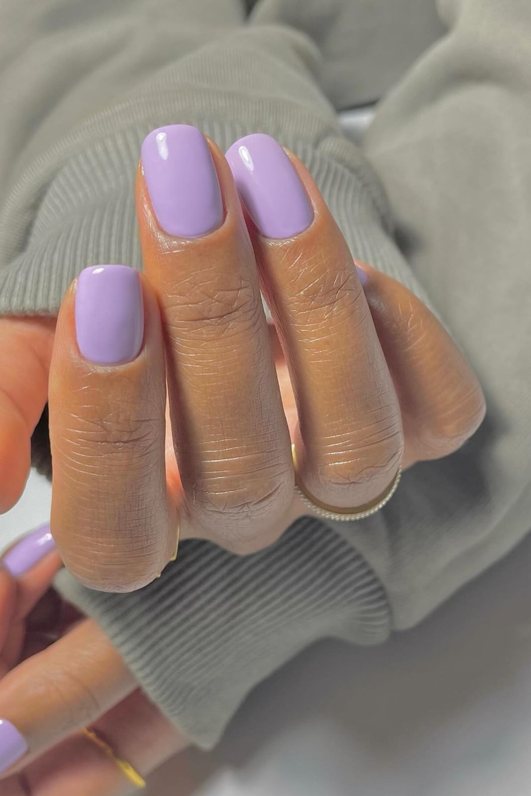 Milky Lavender Short Square Gel Nails Milky Lavender Short Square Gel Nails — Simple Gel Nails Colors