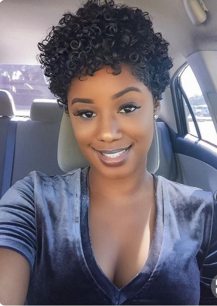 Pixie With Textured Curly Crown Pixie With Textured Curly Crown — Simple Haircuts for Black Women