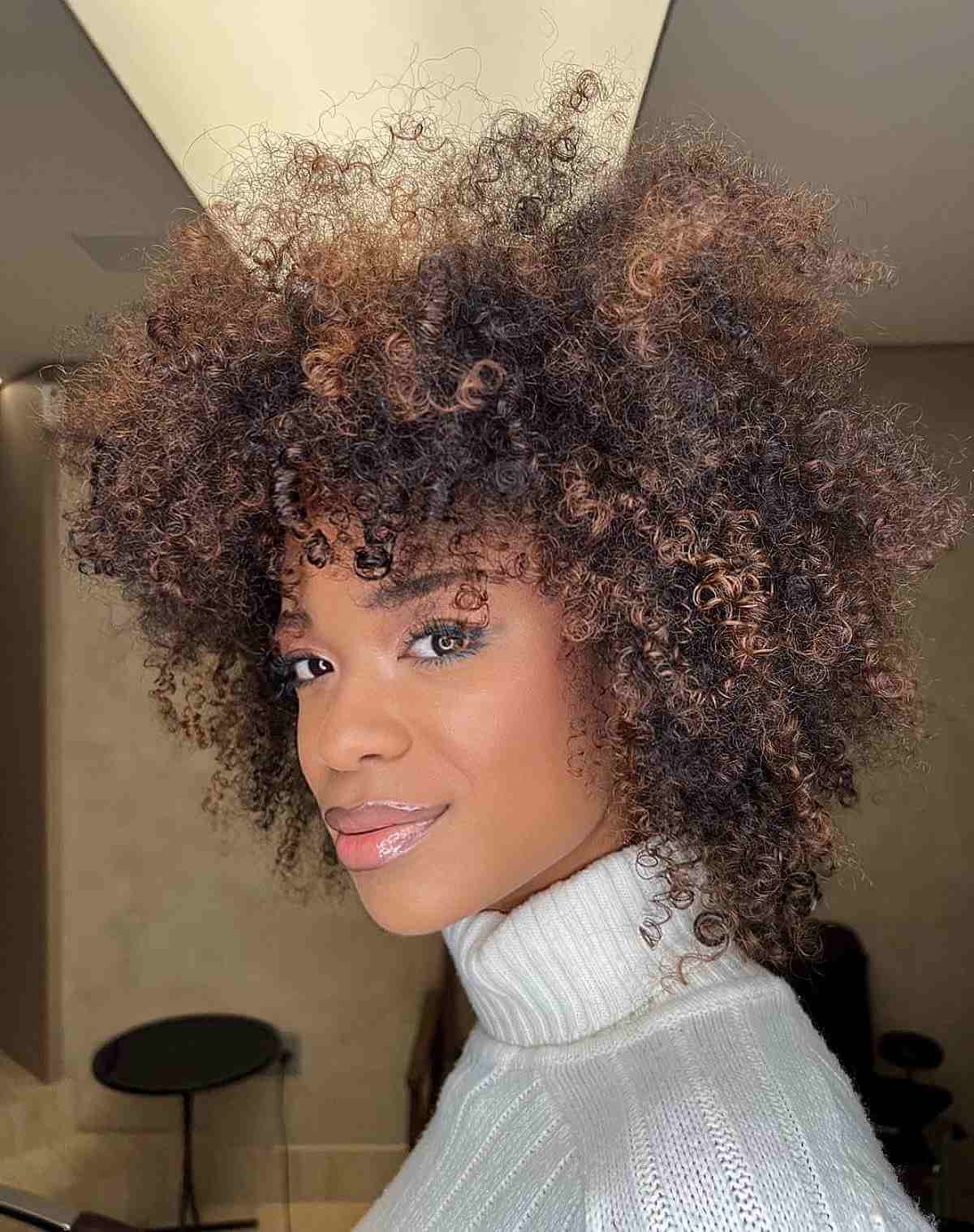 Shoulder Length Black Curls With Layers Shoulder Length Black Curls With Layers — Simple Haircuts for Black Women