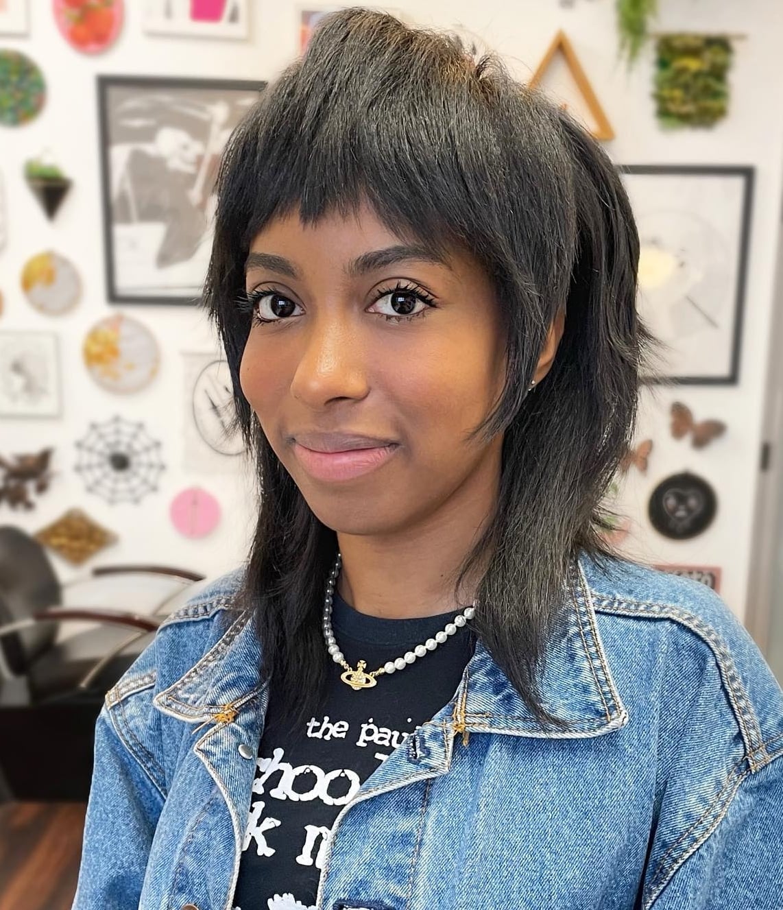 Black Shag With Choppy Bangs Black Shag With Choppy Bangs — Simple Haircuts for Black Women