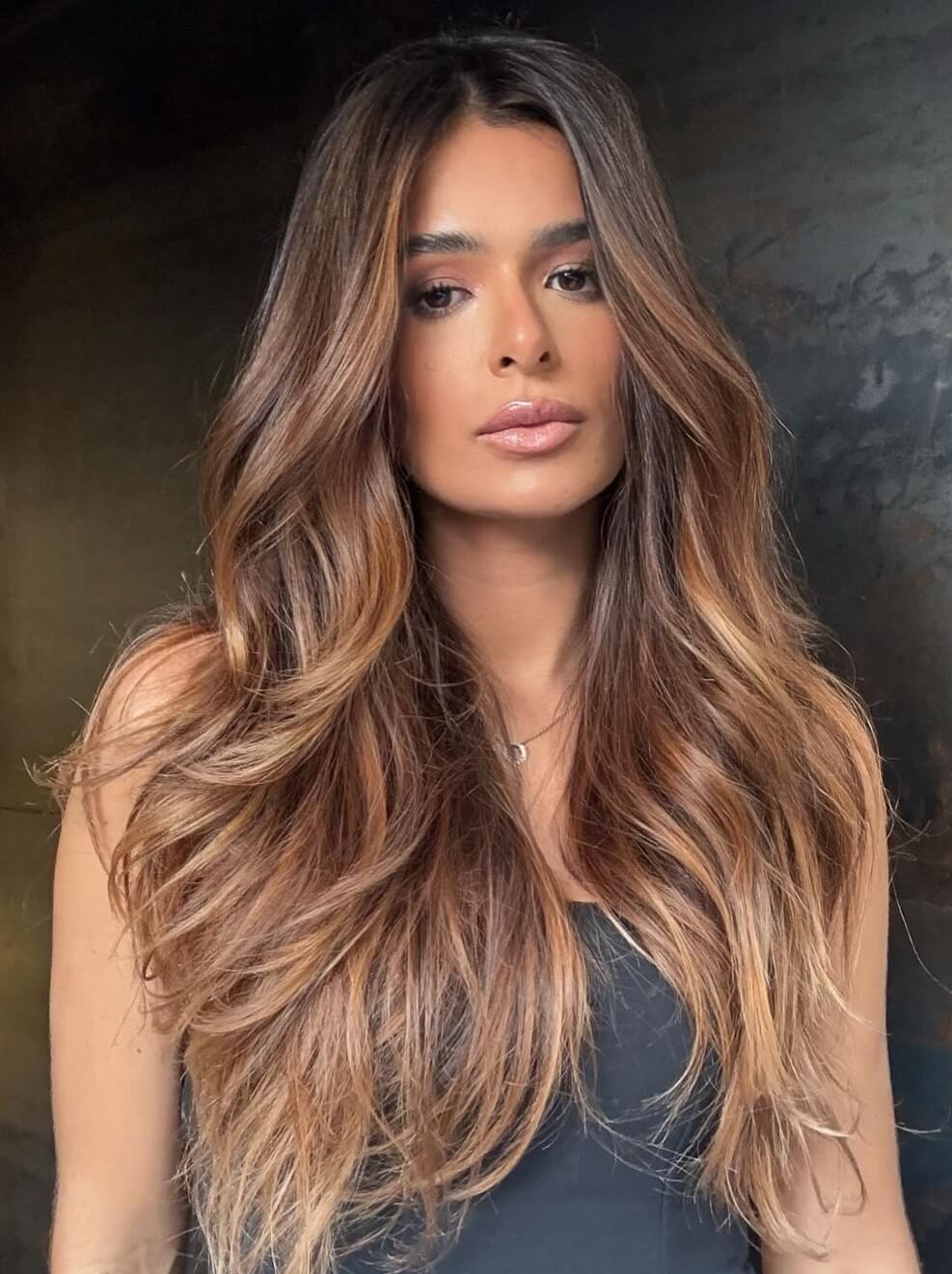 Brown Base With Caramel Honey Highlights Brown Base With Caramel Honey Highlights — Simple Highlights