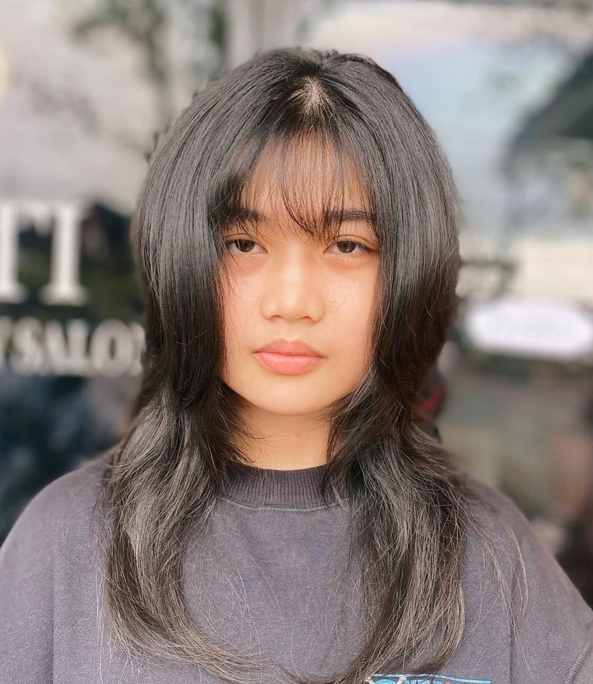 Black Jellyfish With Greyish Highlights Black Jellyfish With Greyish Highlights — Simple Jellyfish Haircut