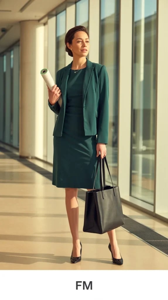 Teal Sheath Dress with Matching Teal Blazer Teal Sheath Dress with Matching Teal Blazer — Simple Job Interview Outfits