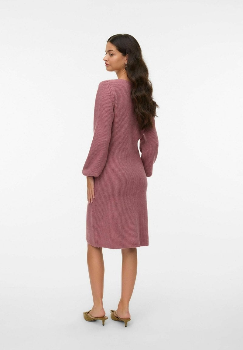 Light Pink Ribbed Knit A-Line Dress Light Pink Ribbed Knit A-Line Dress — Simple Knitted Dresses