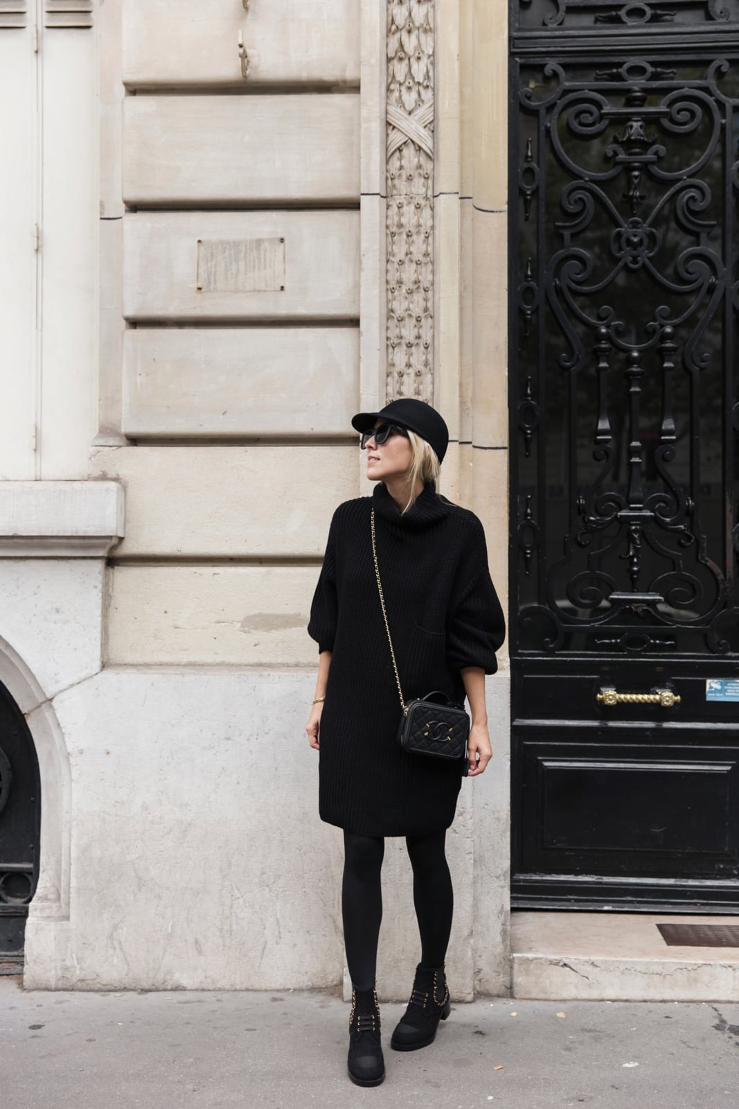Black Oversized Turtleneck Sweater Dress Black Oversized Turtleneck Sweater Dress — Simple Knitted Dresses