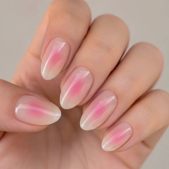 Soft Pink Gradient Sheer Nude Almond Nails Soft Pink Gradient Sheer Nude Almond Nails — Simple Korean Nails