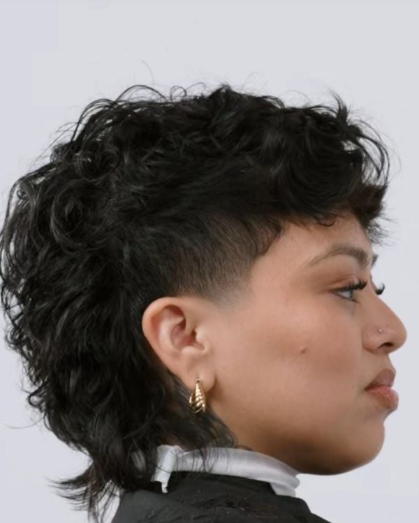 Short Curly Black Mullet With Undercut Short Curly Black Mullet With Undercut — Simple Mullet Hairstyles