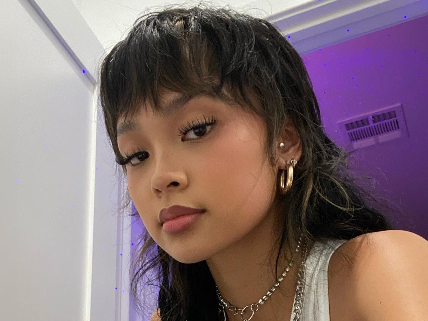 Chin Length Dark Brown Wavy Mullet With Choppy Bangs, Close-Up Take Chin Length Dark Brown Wavy Mullet With Choppy Bangs, Close-Up Take — Simple Mullet Hairstyles