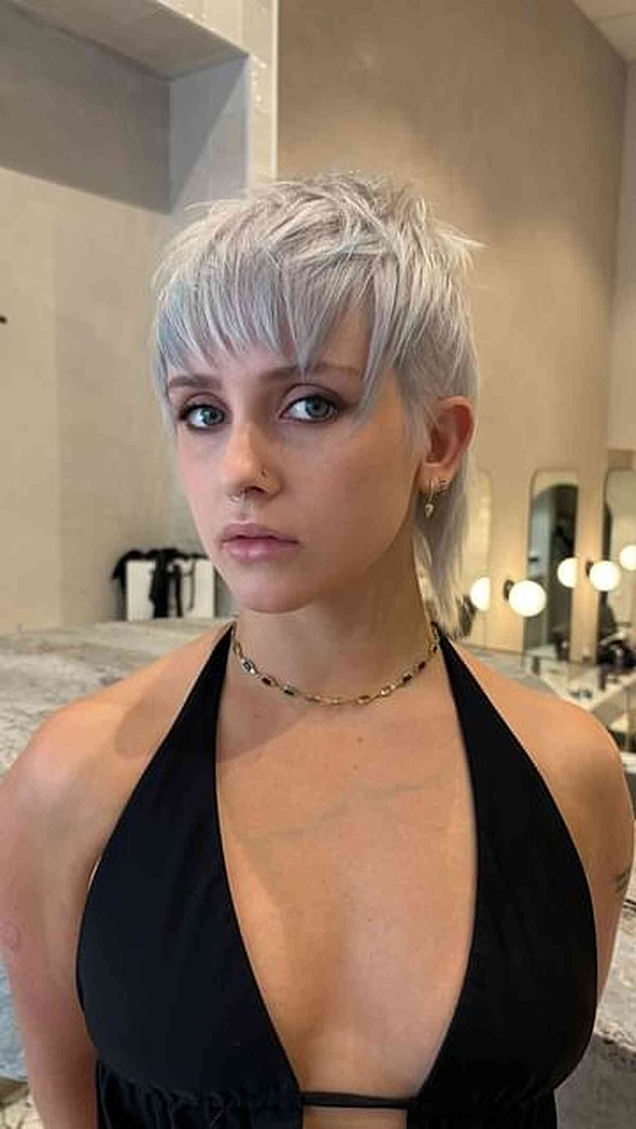 Short Ash Blonde Mullet With Curtain Bangs Short Ash Blonde Mullet With Curtain Bangs — Simple Mullet Hairstyles