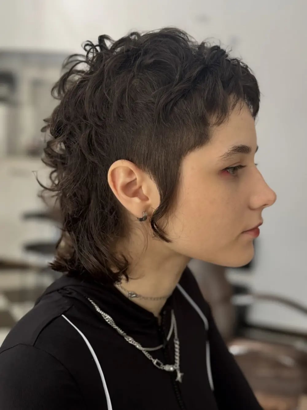 Dark Brown Mullet With Undercut Sides And Curtain Bangs Dark Brown Mullet With Undercut Sides And Curtain Bangs — Simple Mullet Hairstyles