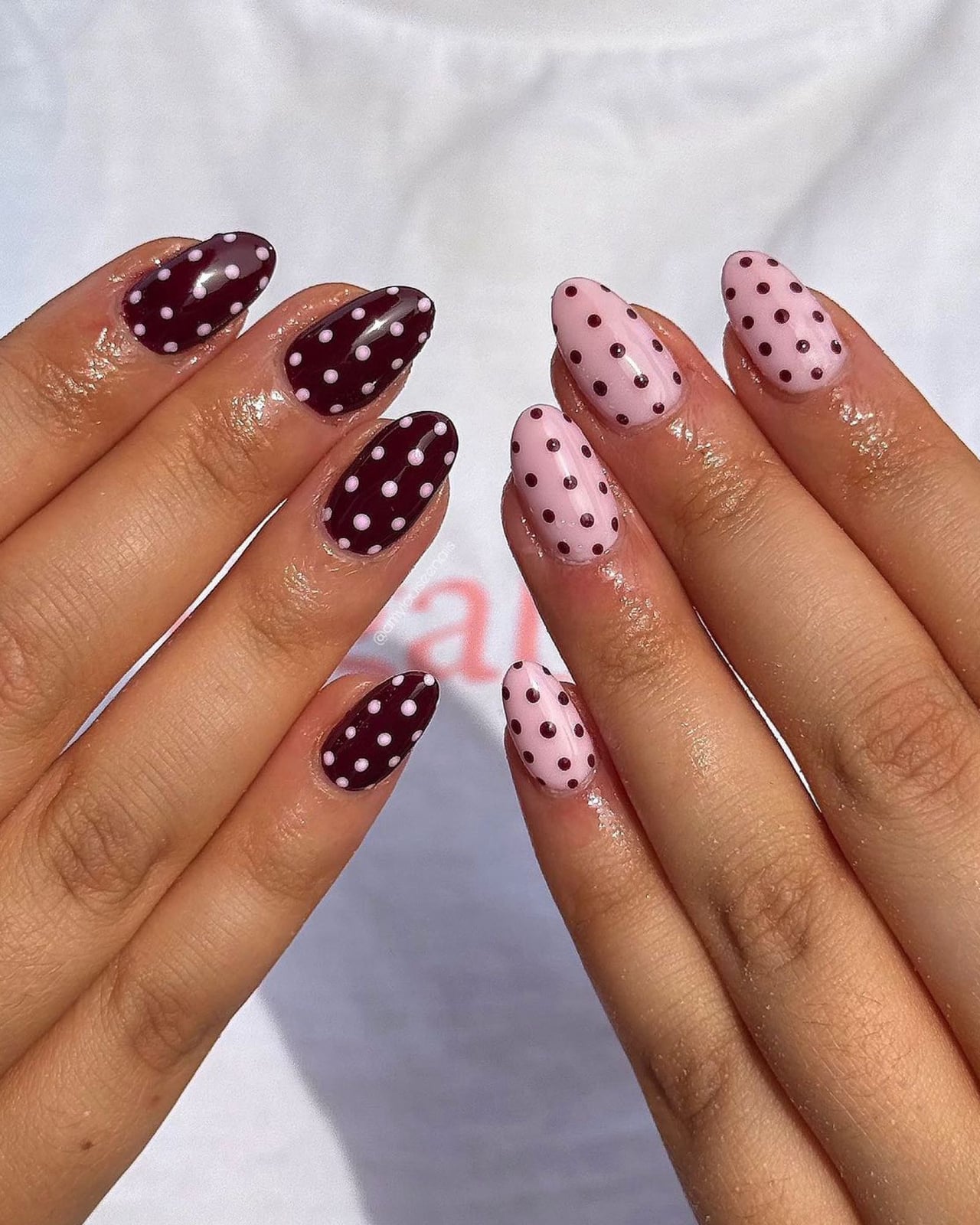 Long Oval Nails With Delicate Dried Flowers and Short Almond Long Oval Nails With Delicate Dried Flowers and Short Almond — Simple Nail Art Inspo