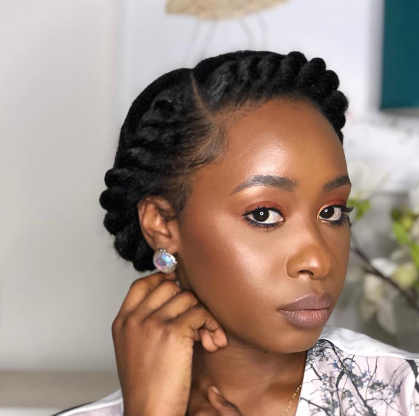 Short Black Braided Crown Updo Short Black Braided Crown Updo — Simple Natural Hair Hairstyles