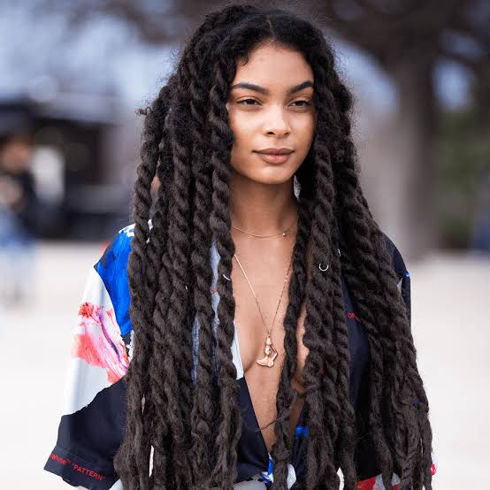 Long Large Twists Mid-Back Long Large Twists Mid-Back — Simple Natural Hair Hairstyles