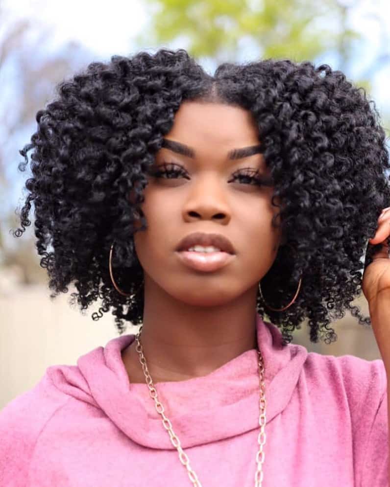 Collarbone Length Curly Blowout Collarbone Length Curly Blowout — Simple Natural Hair Hairstyles
