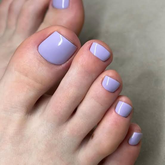 Soft Lavender Creamy Short Square Toenails Soft Lavender Creamy Short Square Toenails — Simple Pedicure Nails