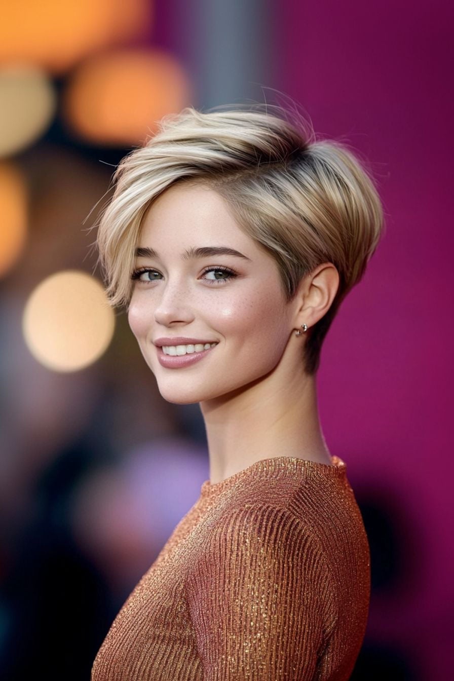 Honey Blonde Pixie Bob With Volume Honey Blonde Pixie Bob With Volume — Simple Pixie Bob