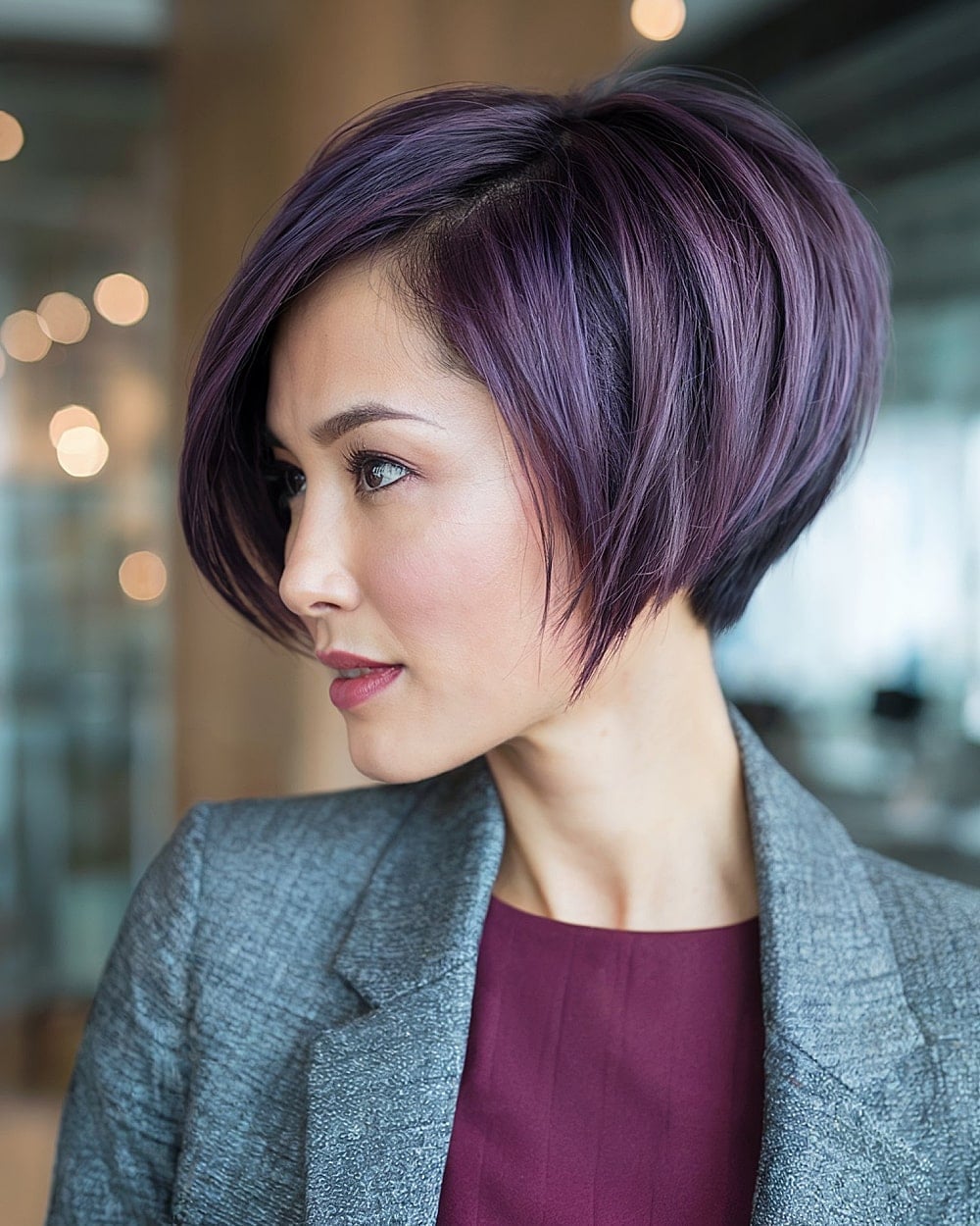 Vibrant Purple Chin Length Bob Vibrant Purple Chin Length Bob — Simple Pixie Bob