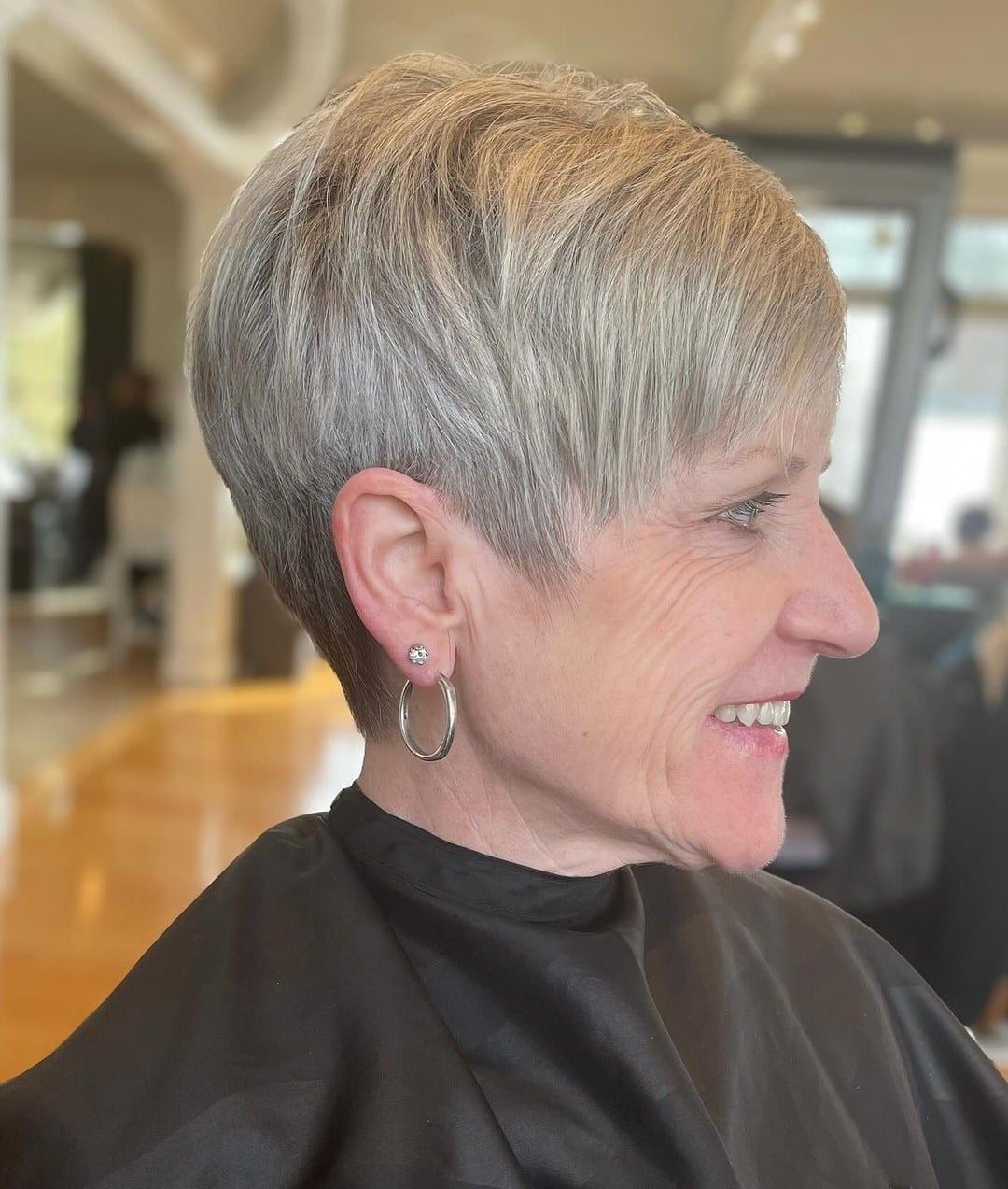 Silver-Grey Pixie With Tousled Textured Ends, Close-Up Take — Simple Pixie Hairstyles
