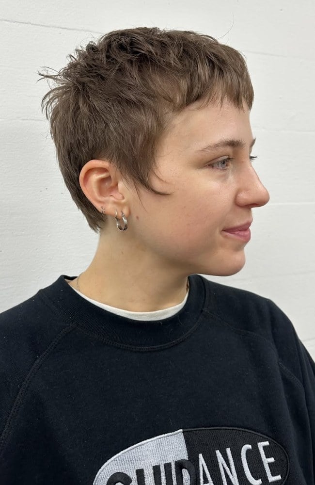 Light Brown Pixie With Wispy Bangs And Texture — Simple Pixie Hairstyles