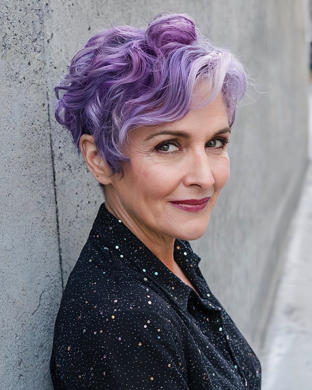 Vibrant Purple Pixie With Blonde Roots — Simple Pixie Hairstyles