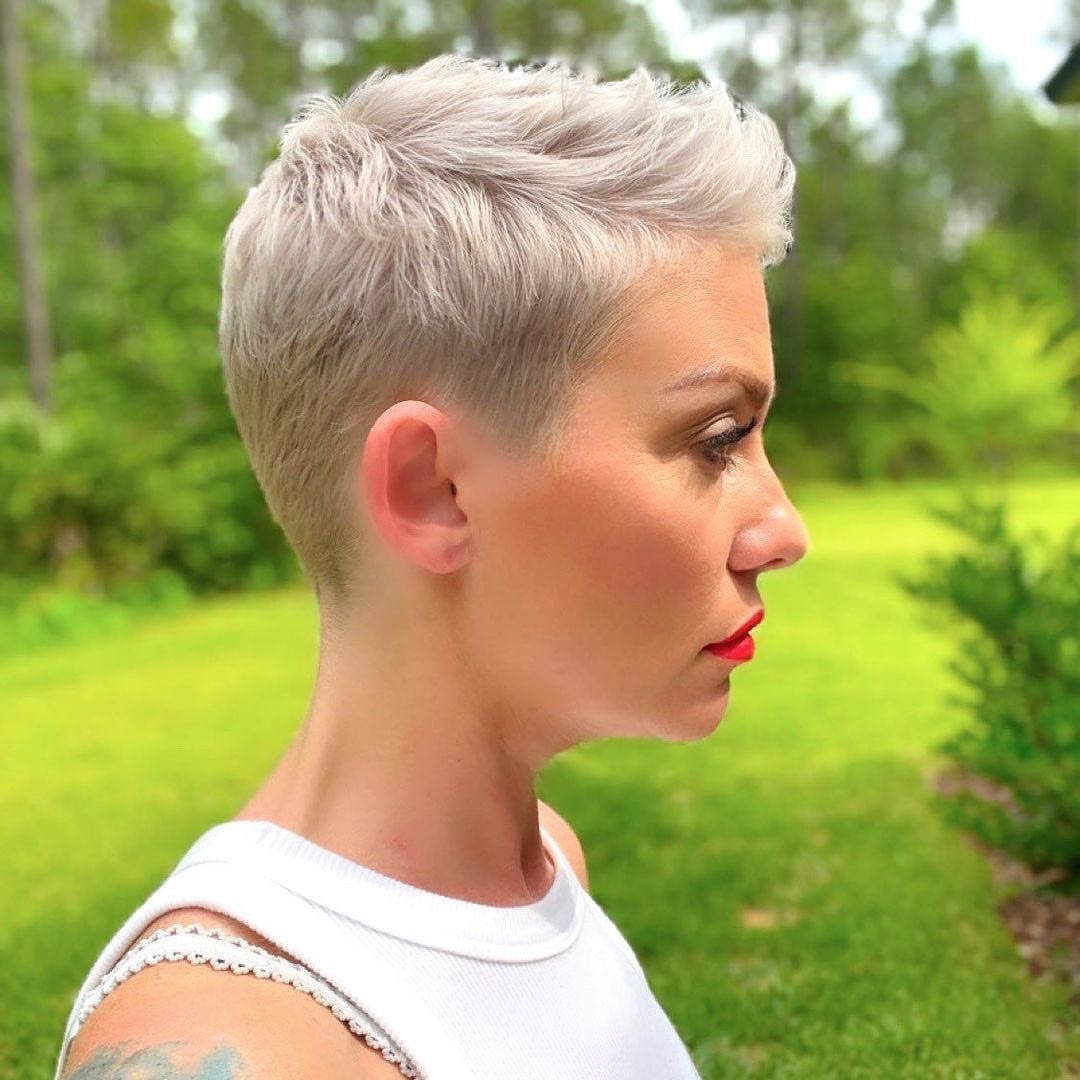 Platinum Blonde Pixie With Tousled Texture — Simple Pixie Hairstyles