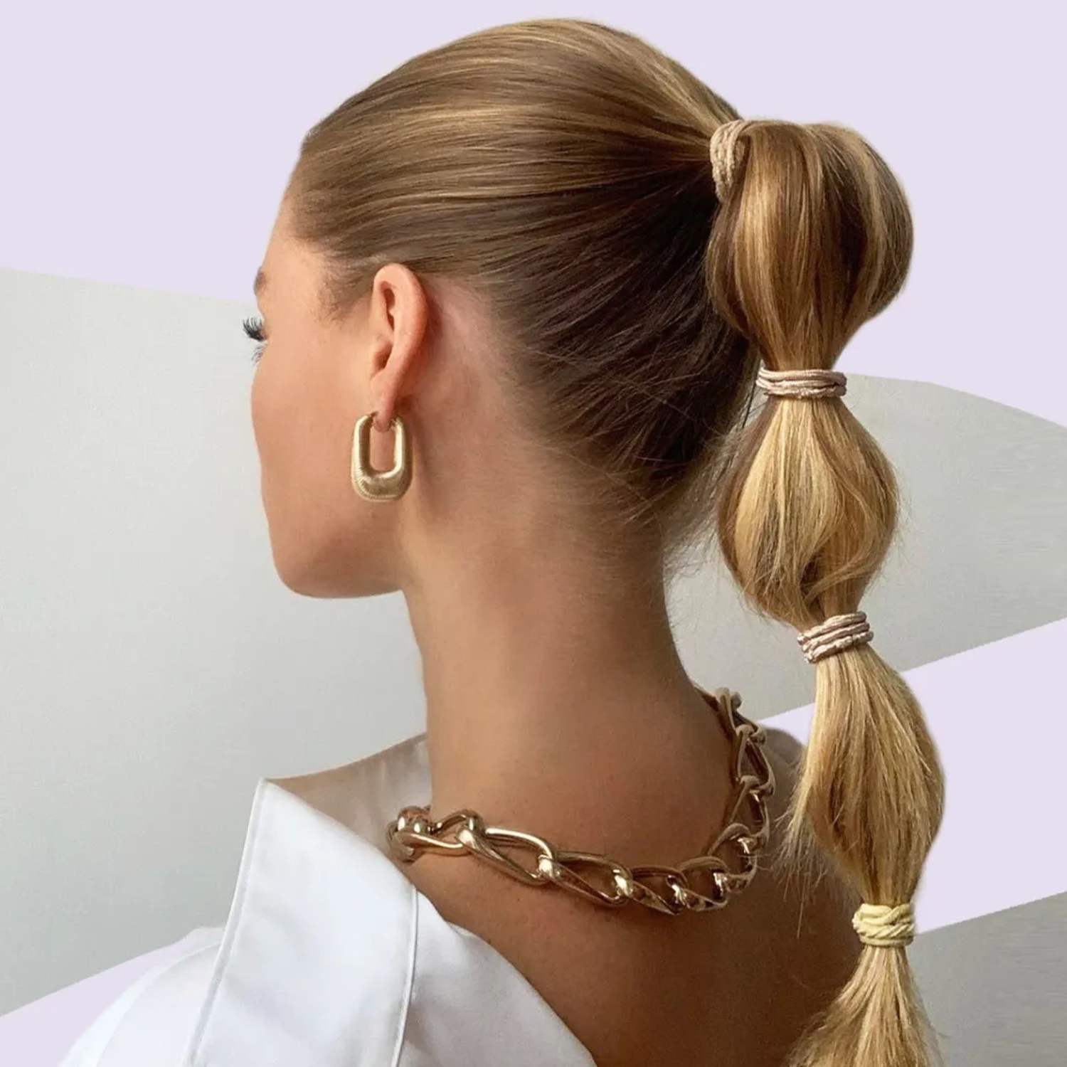 Blonde Bubble Ponytail With Highlights Blonde Bubble Ponytail With Highlights — Simple Pony Hairstyles