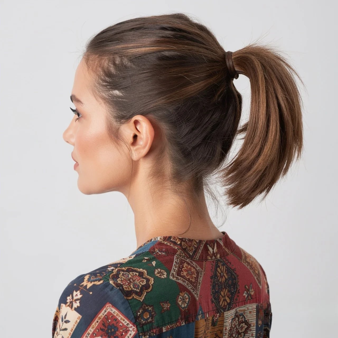 Chin Length Medium Brown Low Ponytail Chin Length Medium Brown Low Ponytail — Simple Pony Hairstyles