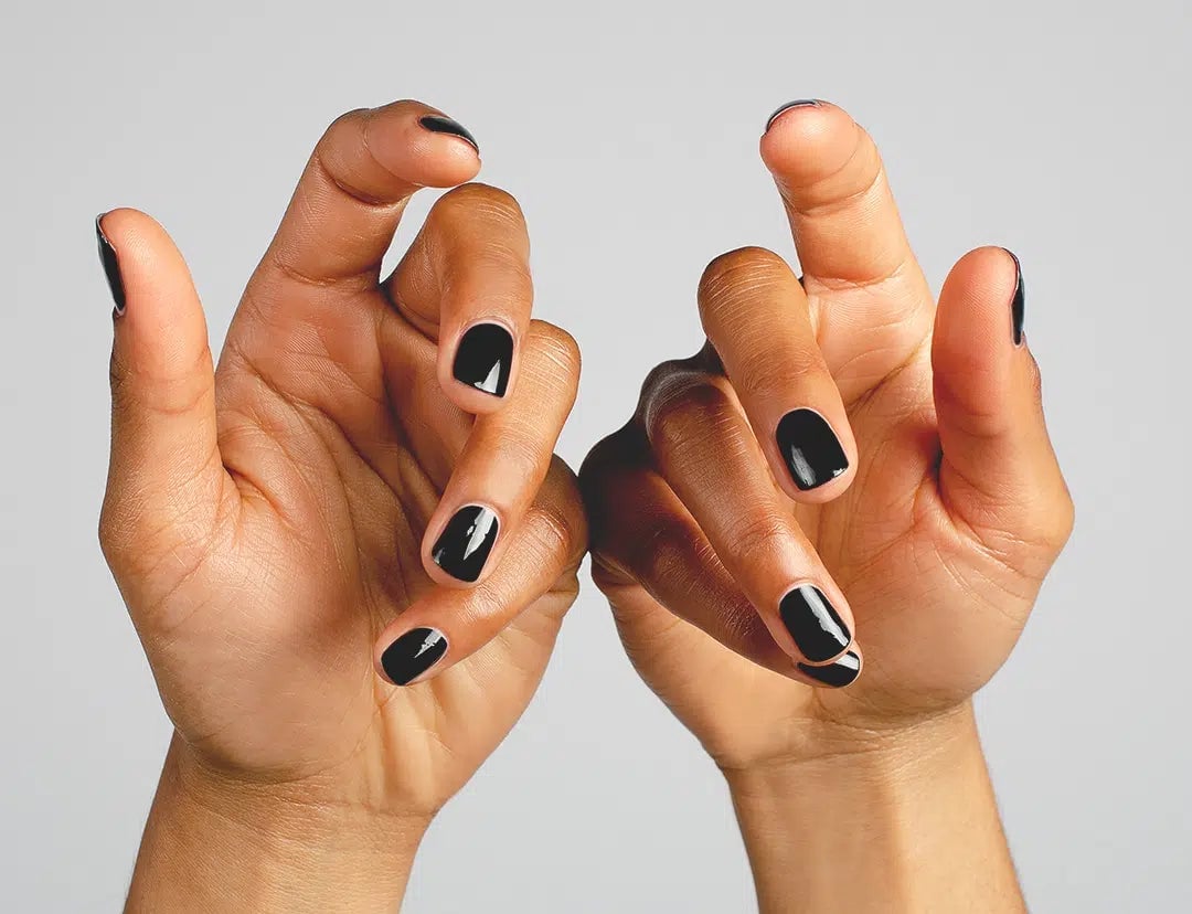 Uniform High Gloss Black Short Square Nails — Simple Short Black Nails