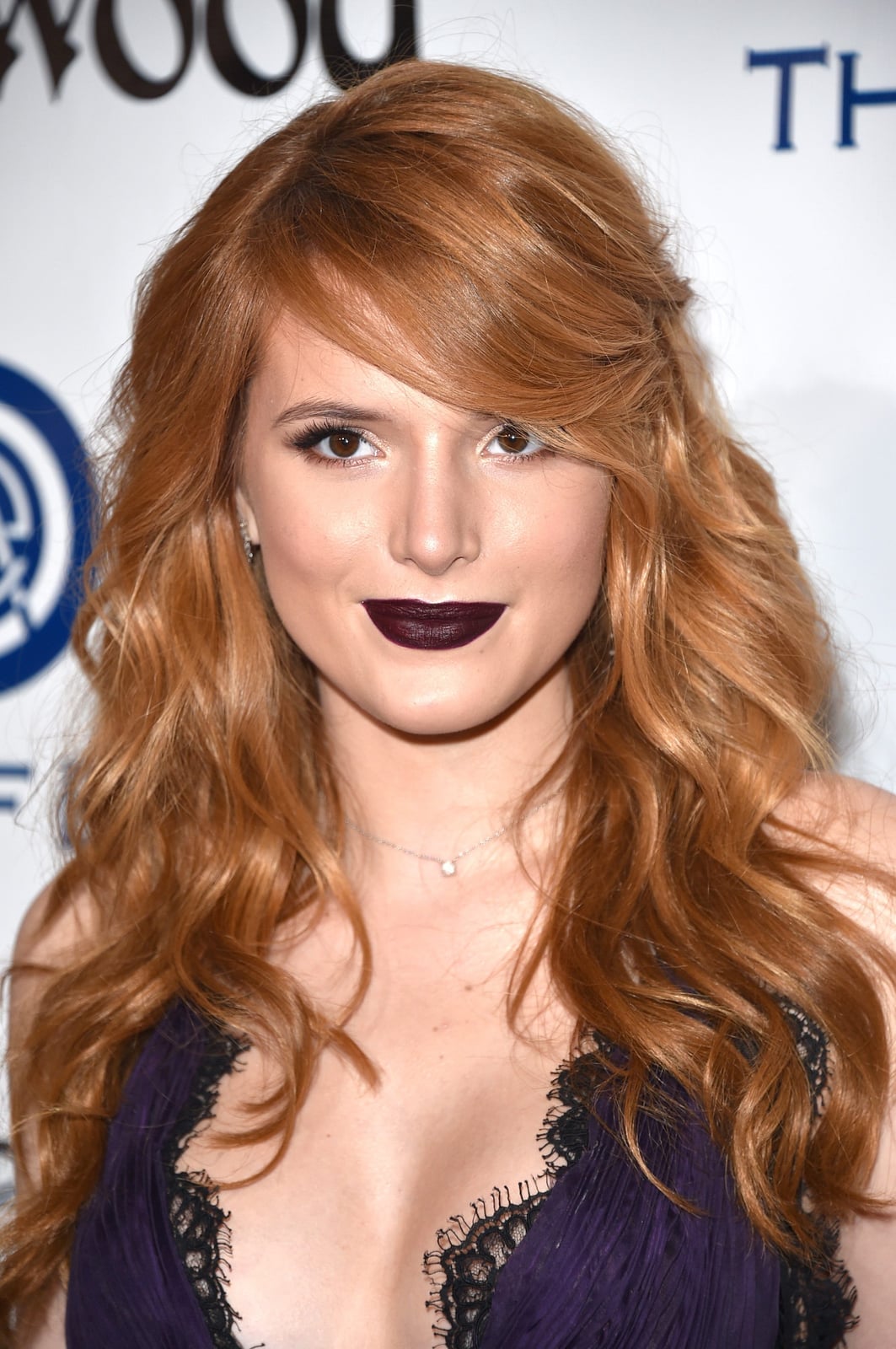 Mid-Back Copper Hair With Sun-Kissed Highlights — Simple Side Swept Bangs