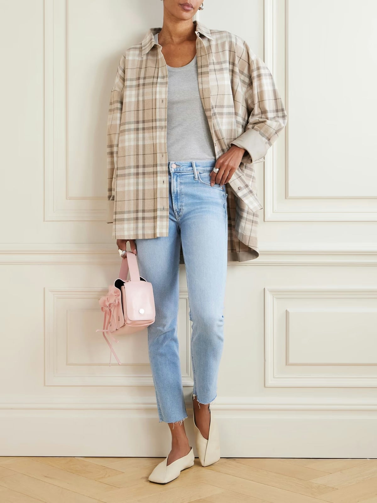 Frayed Hem Skinny Jeans With Plaid Shirt — Simple Skinny Jeans Outfits