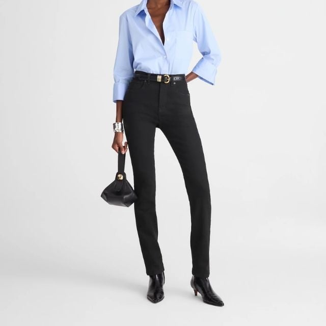 Black Skinny Jeans With Light Blue Shirt — Simple Skinny Jeans Outfits