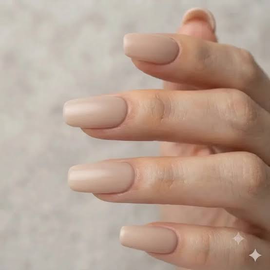 Matte Nude Beige Medium Squoval Nails Matte Nude Beige Medium Squoval Nails — Simple Squoval Nails