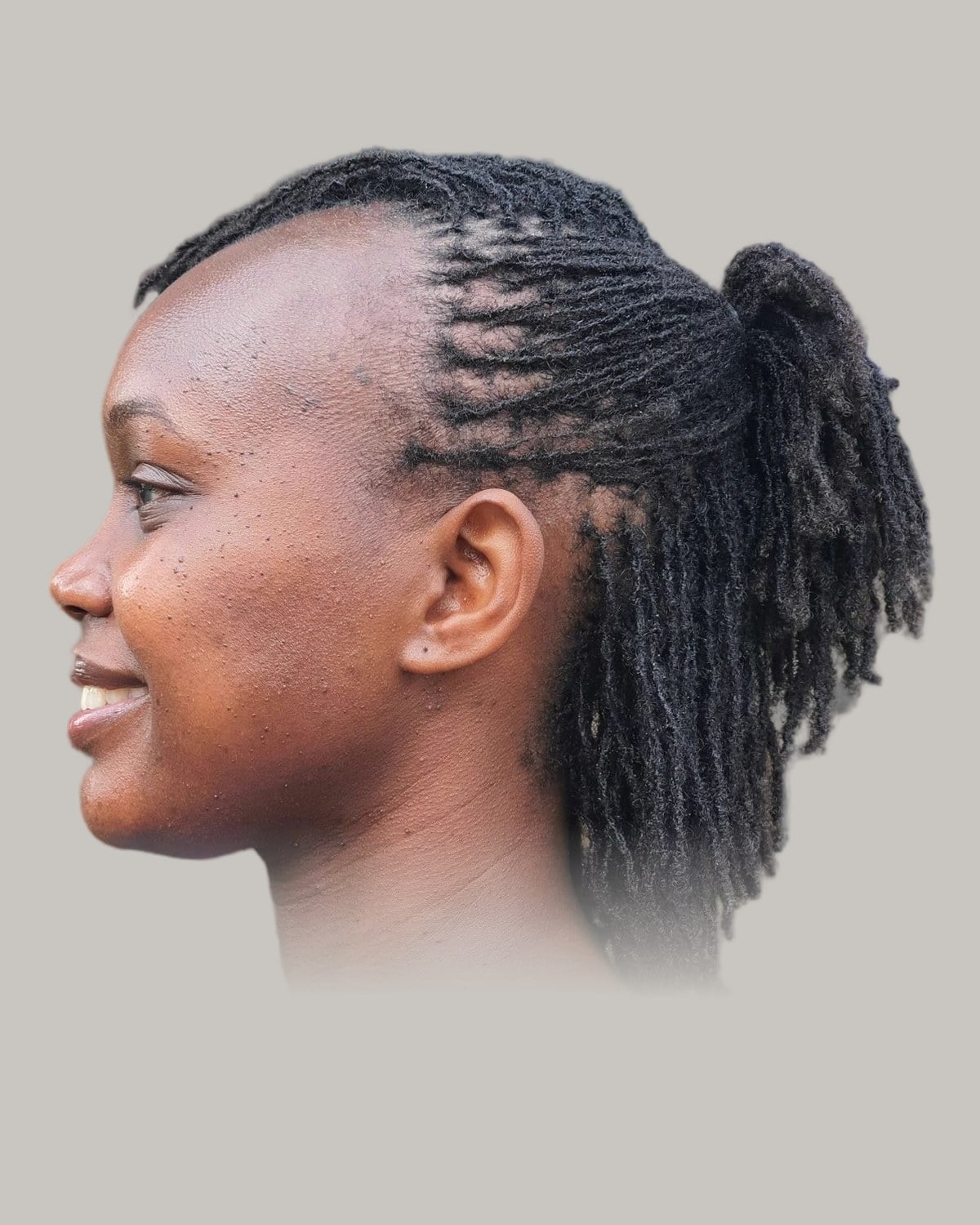 Shoulder Length Coily Locs Ponytail Shoulder Length Coily Locs Ponytail — Simple Starter Locs