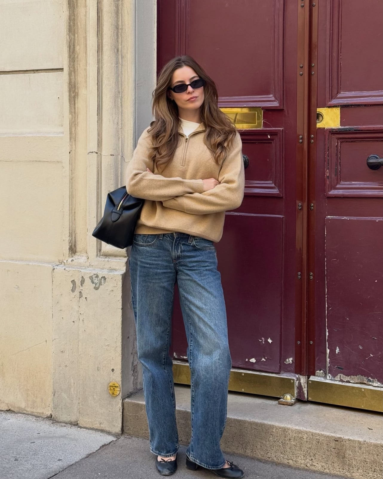Quarter-Zip Sweater and Straight Leg Jeans Casual Look Quarter-Zip Sweater and Straight Leg Jeans Casual Look — Simple Straight Leg Jeans Outfits