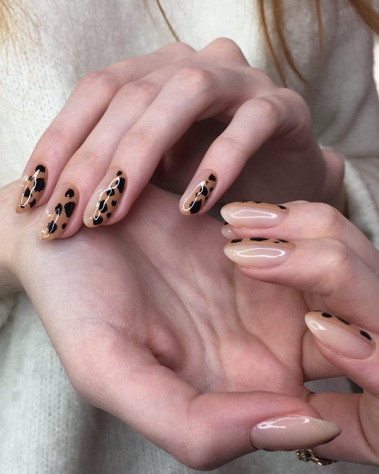 Sheer Nude Leopard Print Nails Sheer Nude Leopard Print Nails — Simple Trending Nails