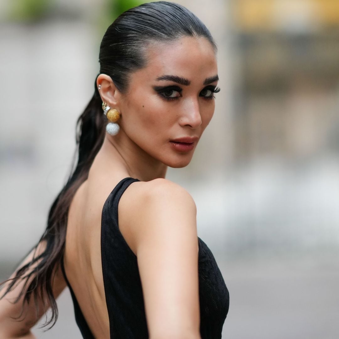 Wet Look Dark Brown Ponytail — Slick Back Ponytail Ideas