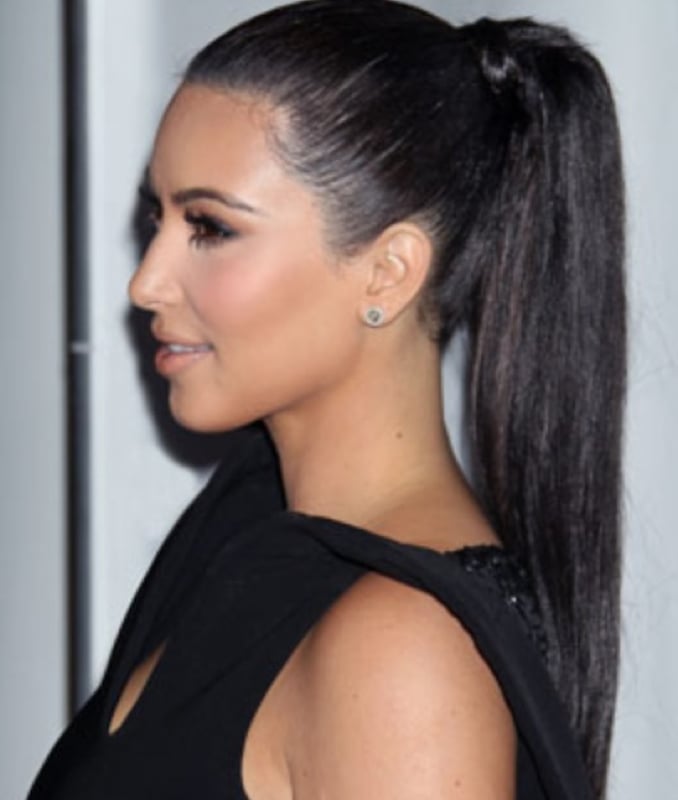Mid-Back Dark Brown Sleek Ponytail, Close-Up Take — Slick Back Ponytail Ideas