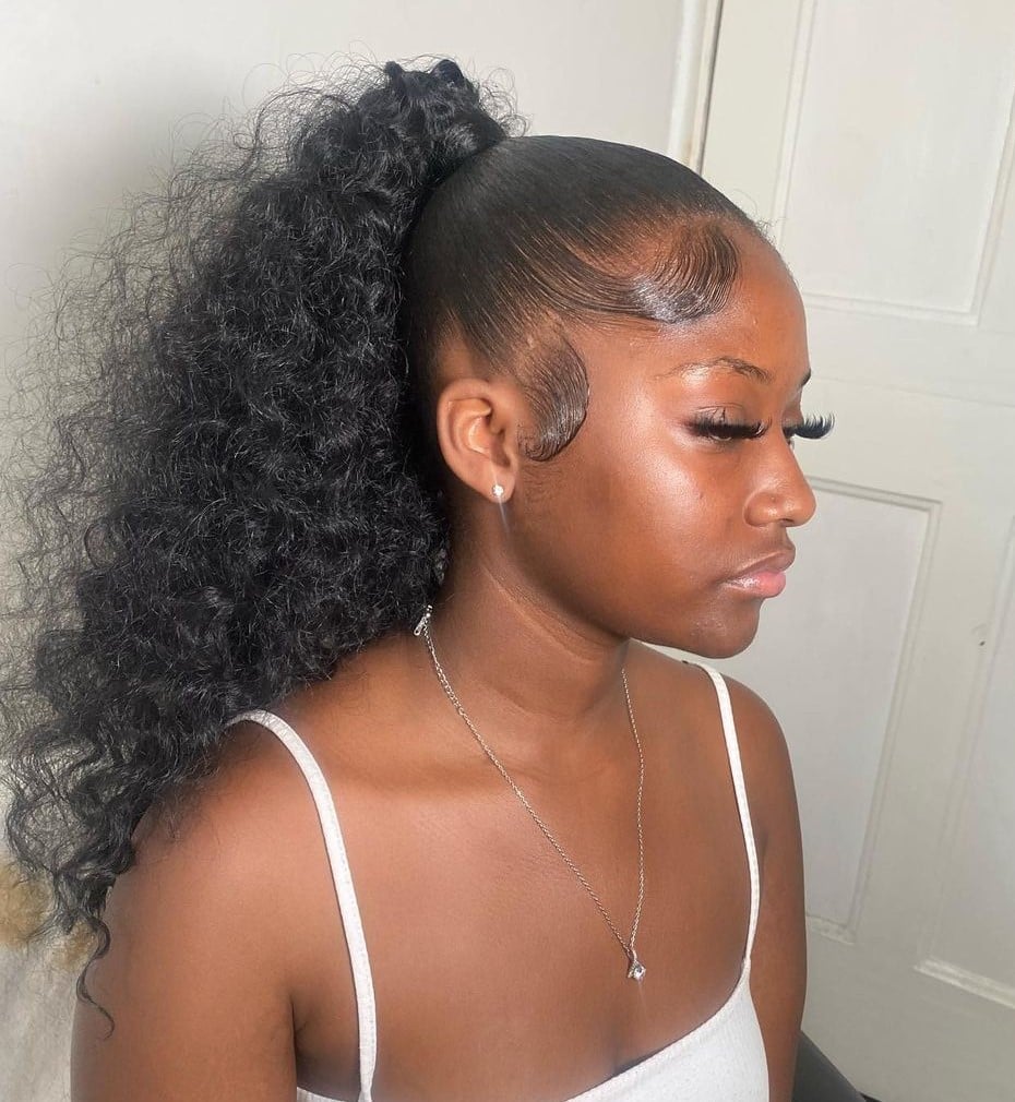 Sleek Black Ponytail With Subtle Highlights — Slick Back Ponytail Ideas