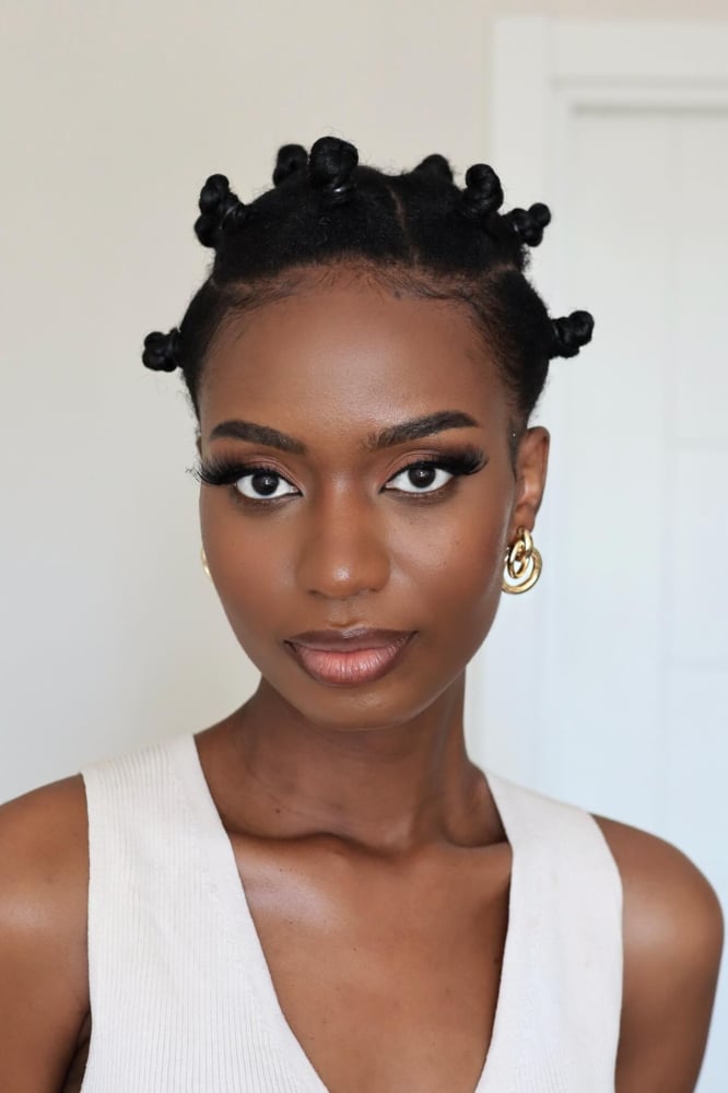Ear Length Bantu Knot Updo Ear Length Bantu Knot Updo — Trendy 4c Hairstyles